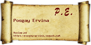 Posgay Ervina névjegykártya